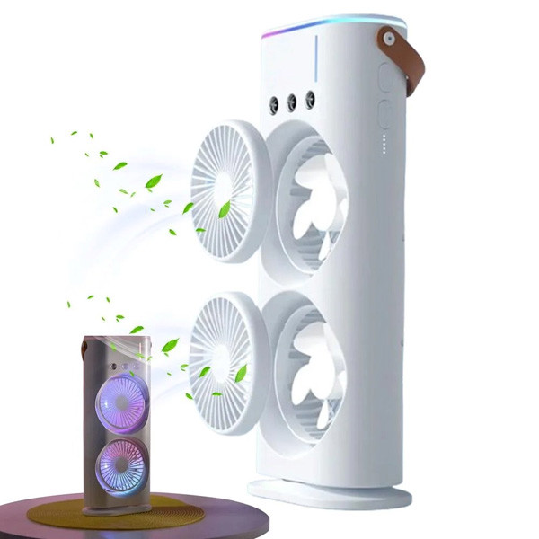 Double Ended Mist Spray Air Cooling Fan