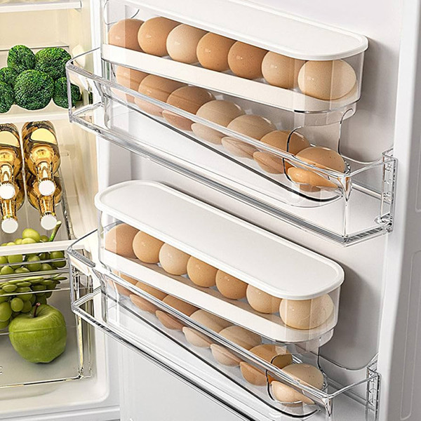 Automatic Scrolling Egg Rack Holder Storage Box