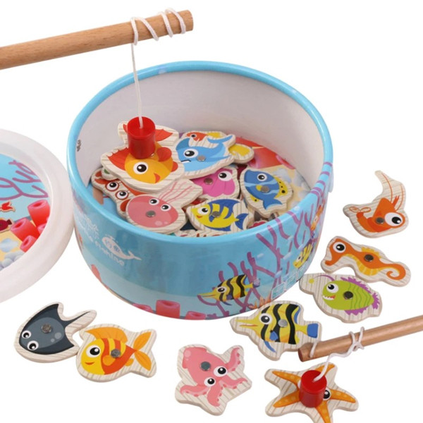 Montessori Wooden Fishing Toy for Kids