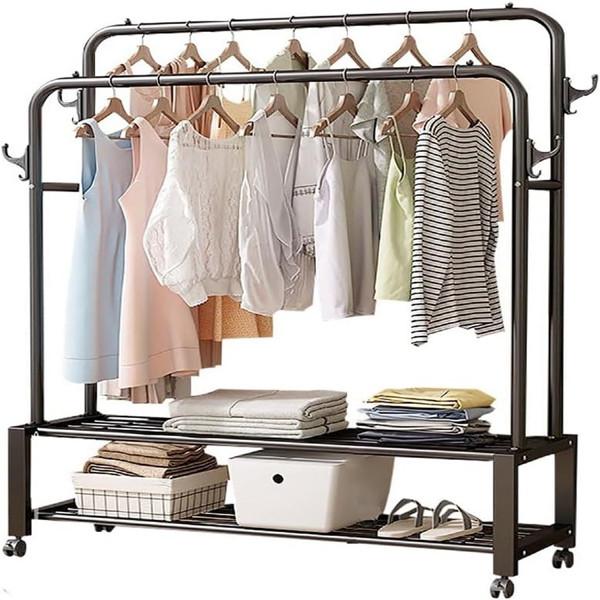 Metal Garment Cloth Rack Coat Stand Shoes Rack