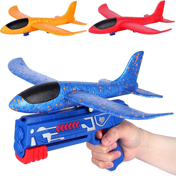 Plane Launcher Catapult Glider Airplane Gun Toy