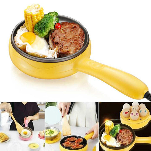 Multi Function 2 in 1 Electric Egg Boiler Steamer Omelette Frying Pan